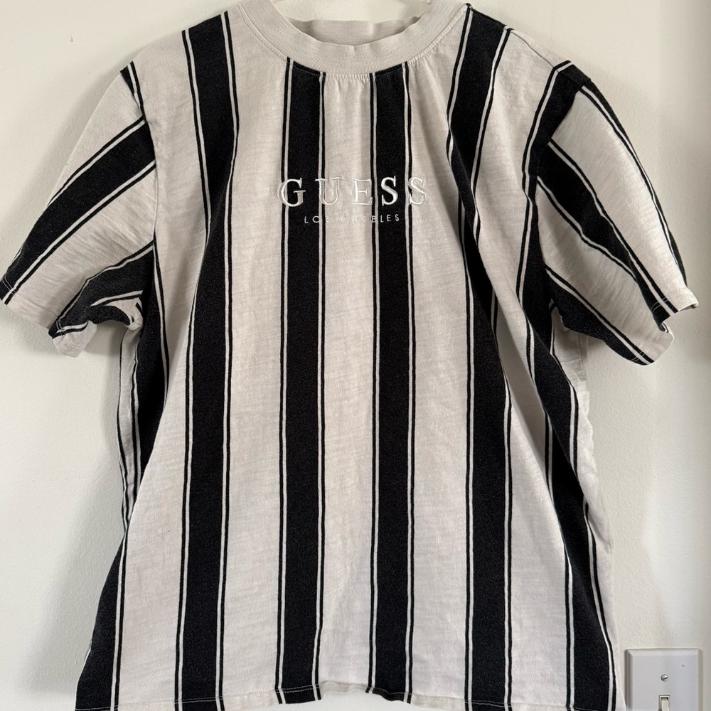 Guess Vintage Monochrome Striped T-Shirt